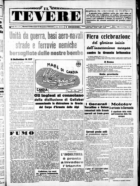 Il Tevere : quotidiano di Mezzogiorno