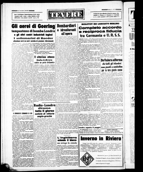 Il Tevere : quotidiano di Mezzogiorno