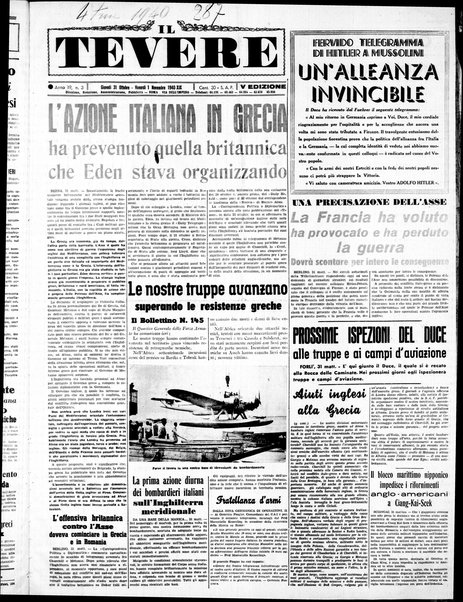 Il Tevere : quotidiano di Mezzogiorno