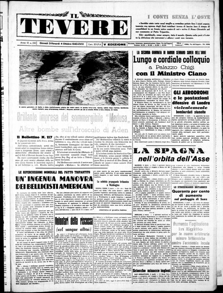 Il Tevere : quotidiano di Mezzogiorno