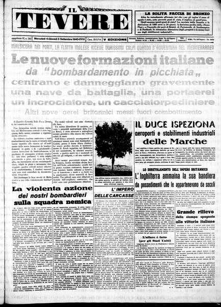 Il Tevere : quotidiano di Mezzogiorno