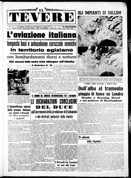 Il Tevere : quotidiano di Mezzogiorno