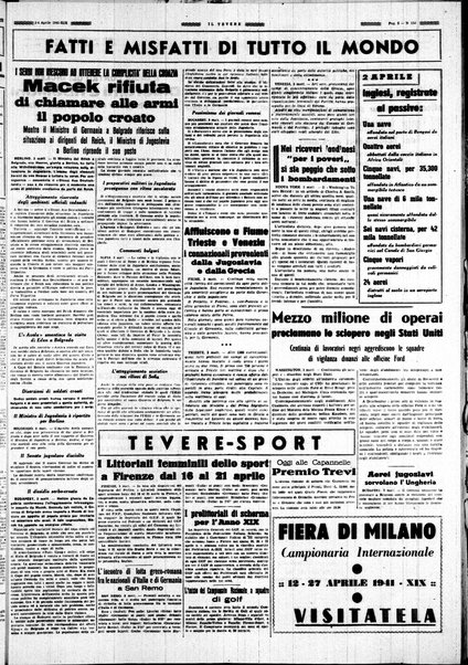 Il Tevere : quotidiano di Mezzogiorno