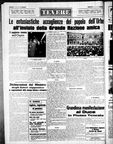 Il Tevere : quotidiano di Mezzogiorno