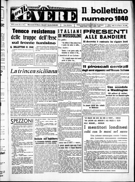 Il Tevere : quotidiano di Mezzogiorno