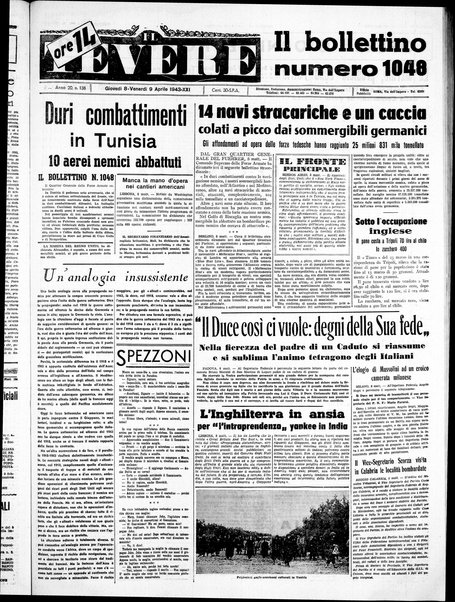 Il Tevere : quotidiano di Mezzogiorno