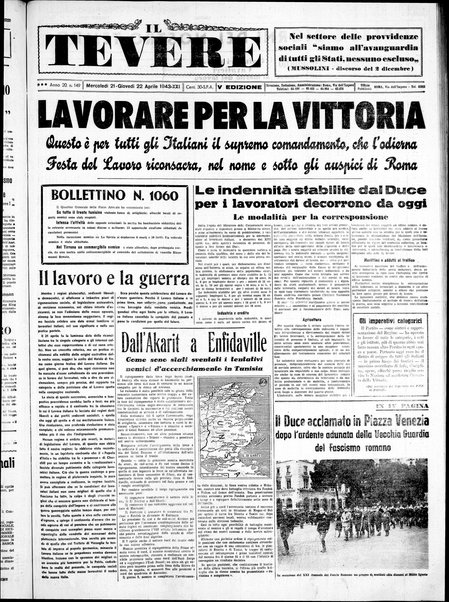 Il Tevere : quotidiano di Mezzogiorno