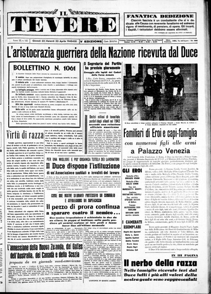 Il Tevere : quotidiano di Mezzogiorno