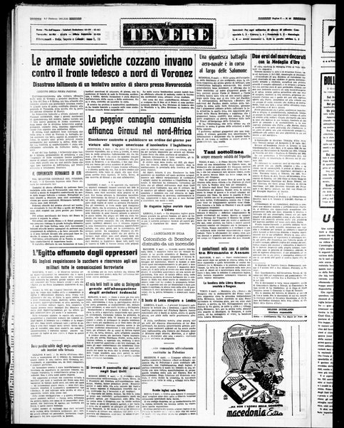 Il Tevere : quotidiano di Mezzogiorno