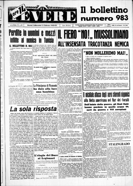 Il Tevere : quotidiano di Mezzogiorno