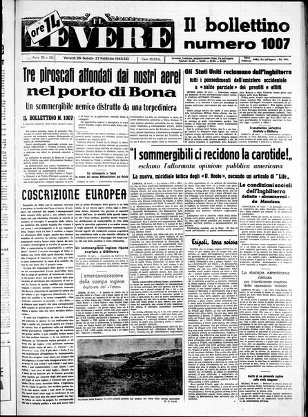 Il Tevere : quotidiano di Mezzogiorno