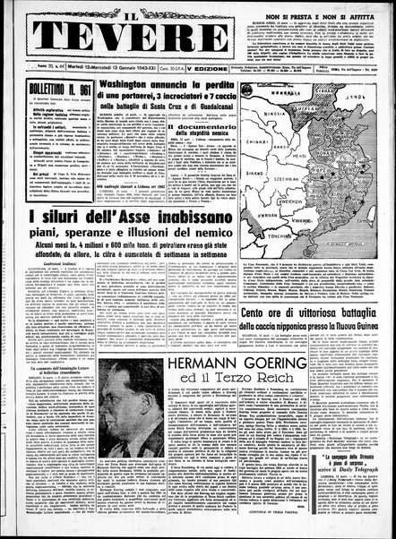 Il Tevere : quotidiano di Mezzogiorno