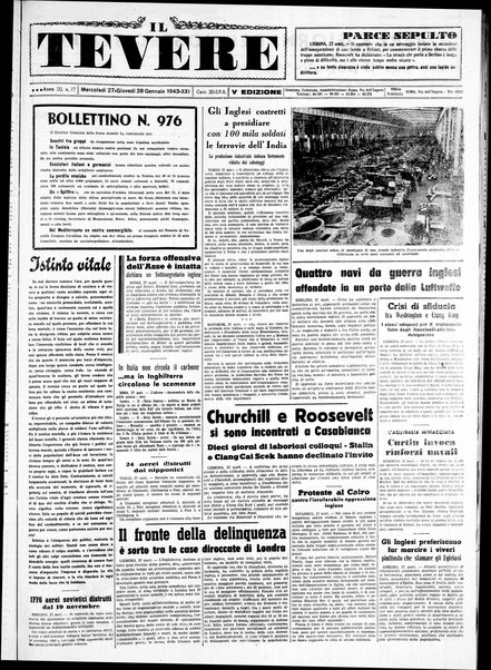 Il Tevere : quotidiano di Mezzogiorno