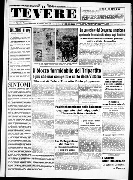 Il Tevere : quotidiano di Mezzogiorno