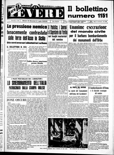 Il Tevere : quotidiano di Mezzogiorno