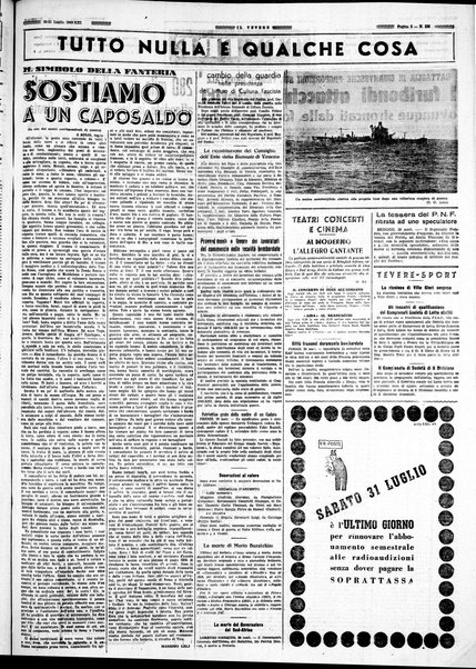 Il Tevere : quotidiano di Mezzogiorno