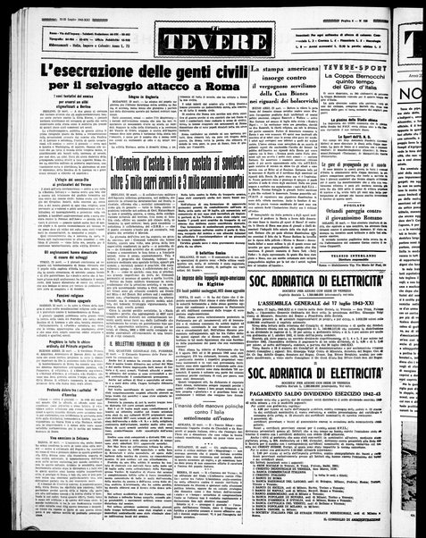 Il Tevere : quotidiano di Mezzogiorno