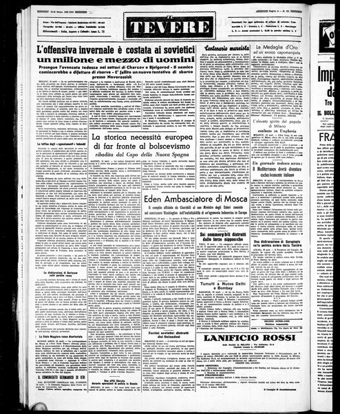 Il Tevere : quotidiano di Mezzogiorno