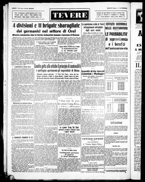 Il Tevere : quotidiano di Mezzogiorno