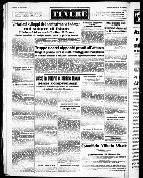 Il Tevere : quotidiano di Mezzogiorno