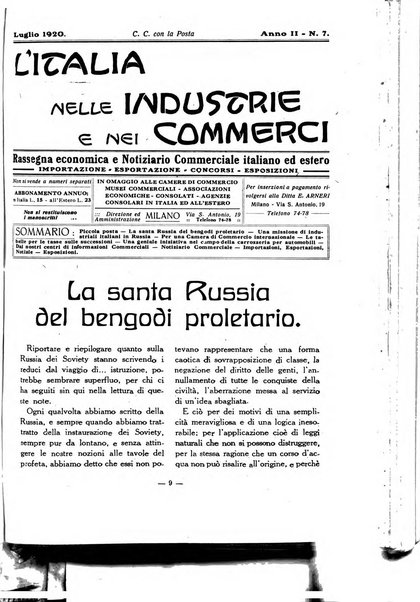 L'Italia nelle industrie e nei commerci rassegna mensile del Movimento economico in Italia