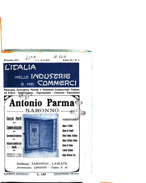 L'Italia nelle industrie e nei commerci rassegna mensile del Movimento economico in Italia