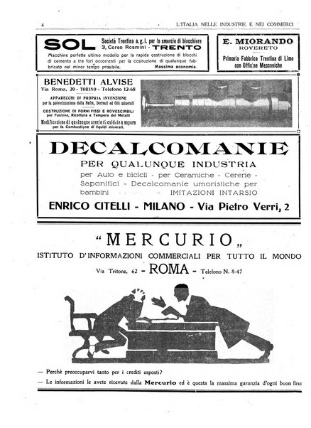 L'Italia nelle industrie e nei commerci rassegna mensile del Movimento economico in Italia