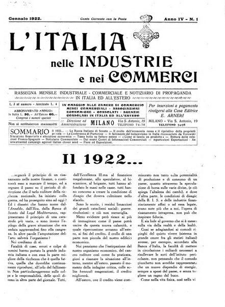 L'Italia nelle industrie e nei commerci rassegna mensile del Movimento economico in Italia