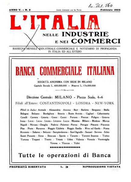 L'Italia nelle industrie e nei commerci rassegna mensile del Movimento economico in Italia