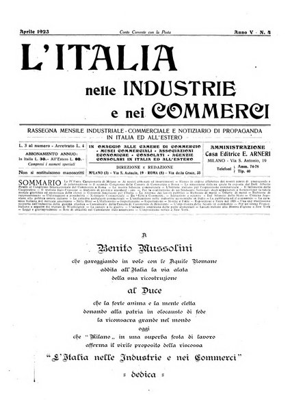 L'Italia nelle industrie e nei commerci rassegna mensile del Movimento economico in Italia