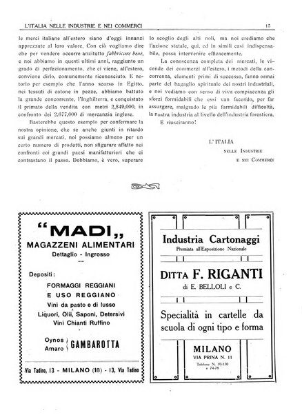 L'Italia nelle industrie e nei commerci rassegna mensile del Movimento economico in Italia