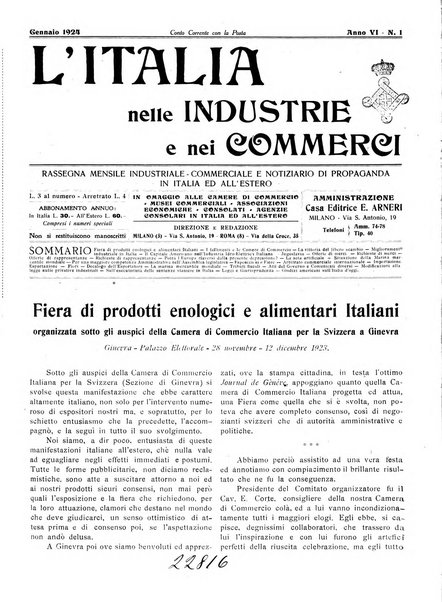 L'Italia nelle industrie e nei commerci rassegna mensile del Movimento economico in Italia