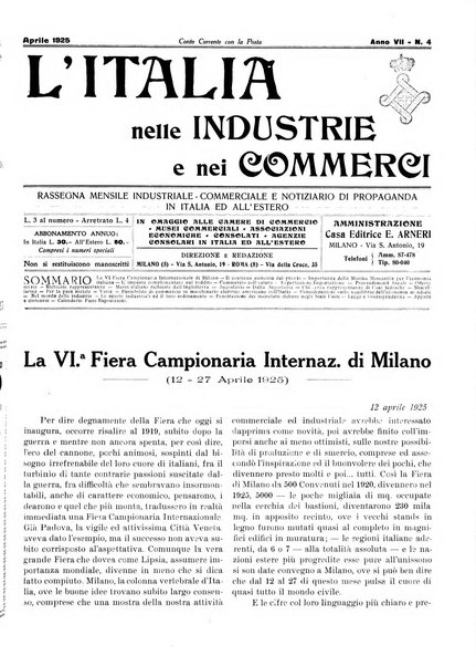 L'Italia nelle industrie e nei commerci rassegna mensile del Movimento economico in Italia