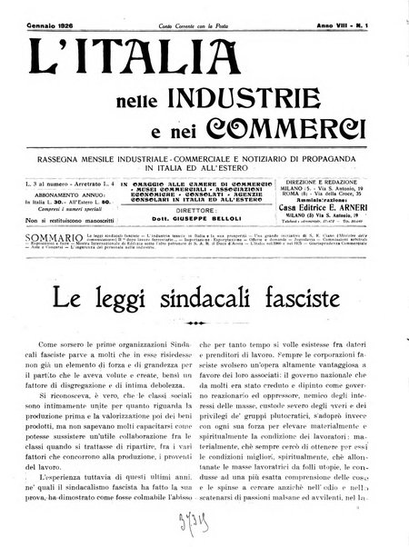 L'Italia nelle industrie e nei commerci rassegna mensile del Movimento economico in Italia