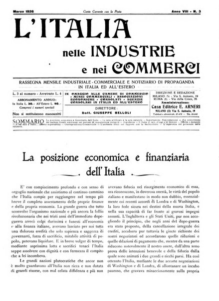 L'Italia nelle industrie e nei commerci rassegna mensile del Movimento economico in Italia