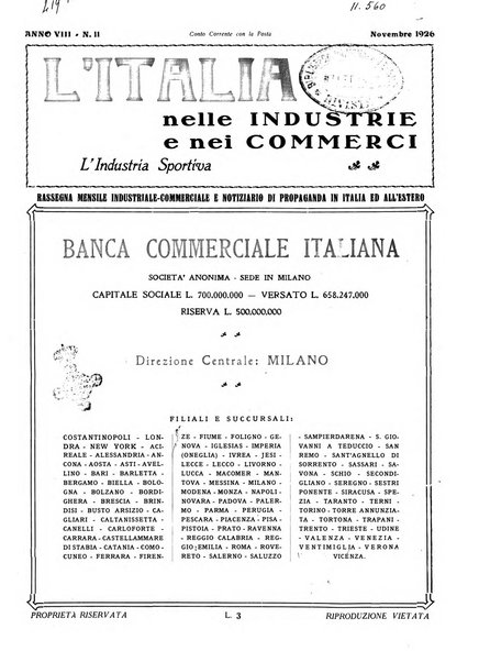 L'Italia nelle industrie e nei commerci rassegna mensile del Movimento economico in Italia