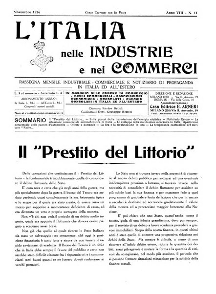 L'Italia nelle industrie e nei commerci rassegna mensile del Movimento economico in Italia