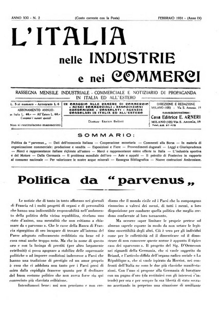 L'Italia nelle industrie e nei commerci rassegna mensile del Movimento economico in Italia