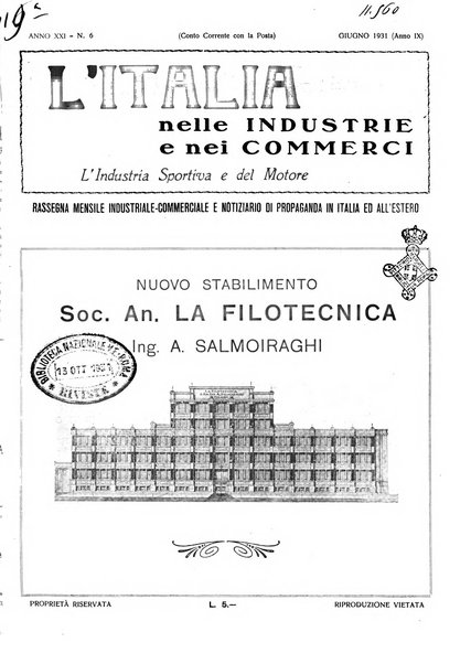 L'Italia nelle industrie e nei commerci rassegna mensile del Movimento economico in Italia