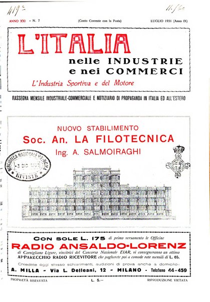 L'Italia nelle industrie e nei commerci rassegna mensile del Movimento economico in Italia