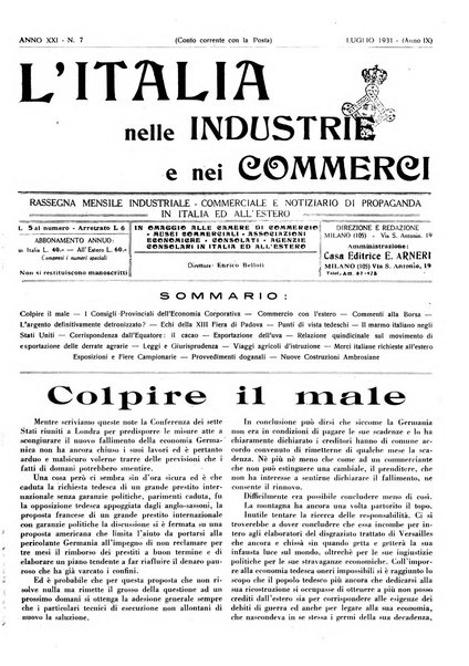 L'Italia nelle industrie e nei commerci rassegna mensile del Movimento economico in Italia