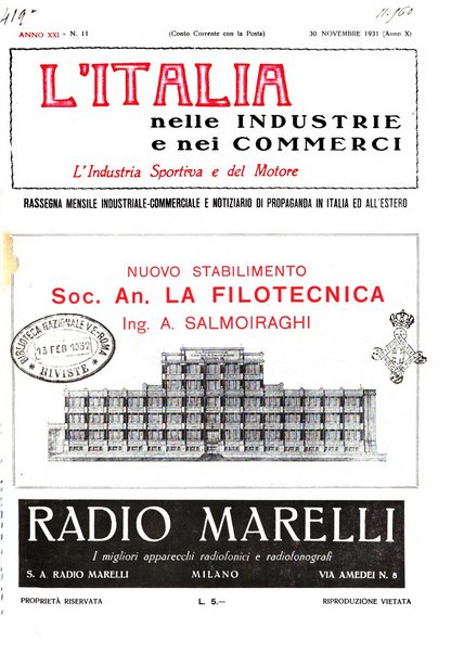 L'Italia nelle industrie e nei commerci rassegna mensile del Movimento economico in Italia