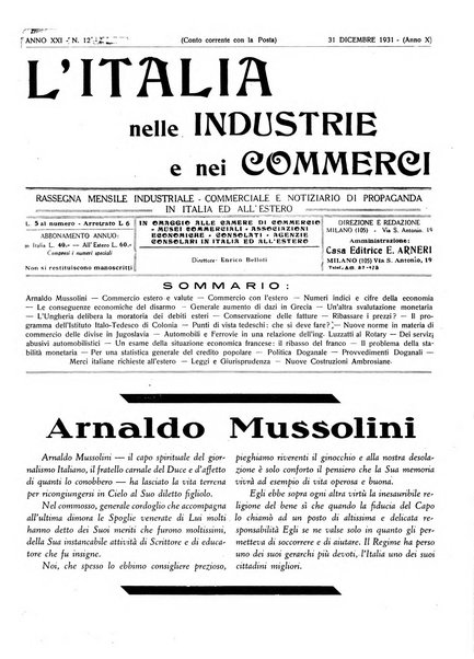 L'Italia nelle industrie e nei commerci rassegna mensile del Movimento economico in Italia