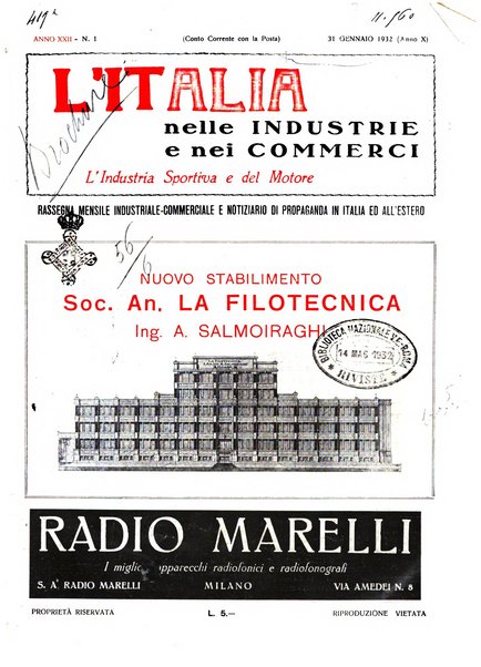 L'Italia nelle industrie e nei commerci rassegna mensile del Movimento economico in Italia
