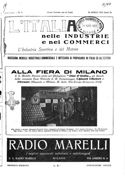 L'Italia nelle industrie e nei commerci rassegna mensile del Movimento economico in Italia