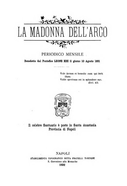 La Madonna dell'Arco periodico mensile