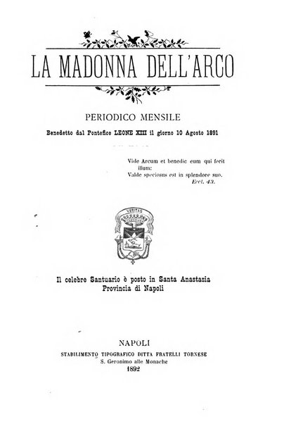 La Madonna dell'Arco periodico mensile