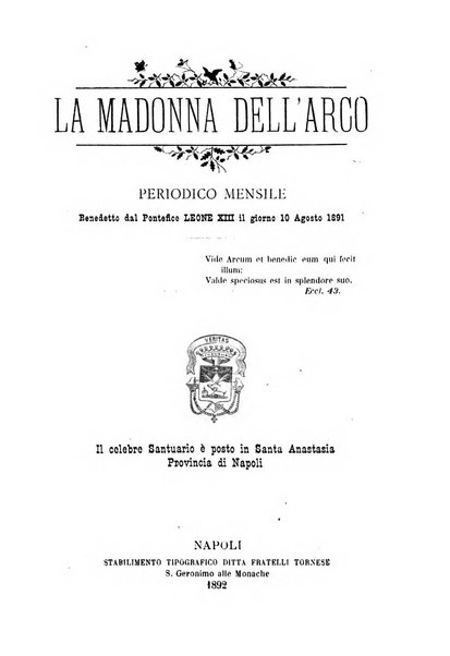 La Madonna dell'Arco periodico mensile