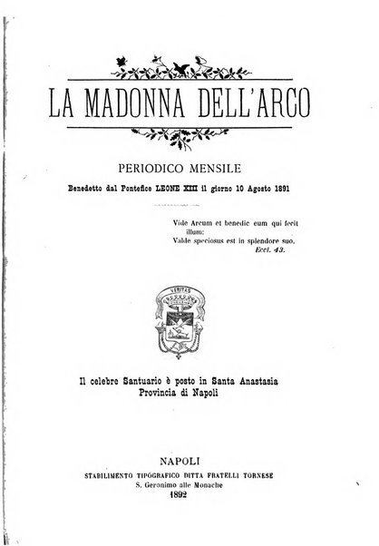 La Madonna dell'Arco periodico mensile