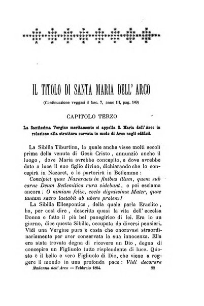 La Madonna dell'Arco periodico mensile